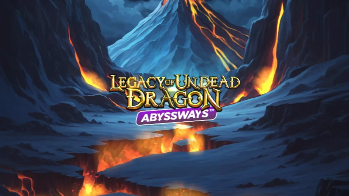 Tampilan visual slot Legacy of Undead Dragon Abyssways dengan naga dan ksatria